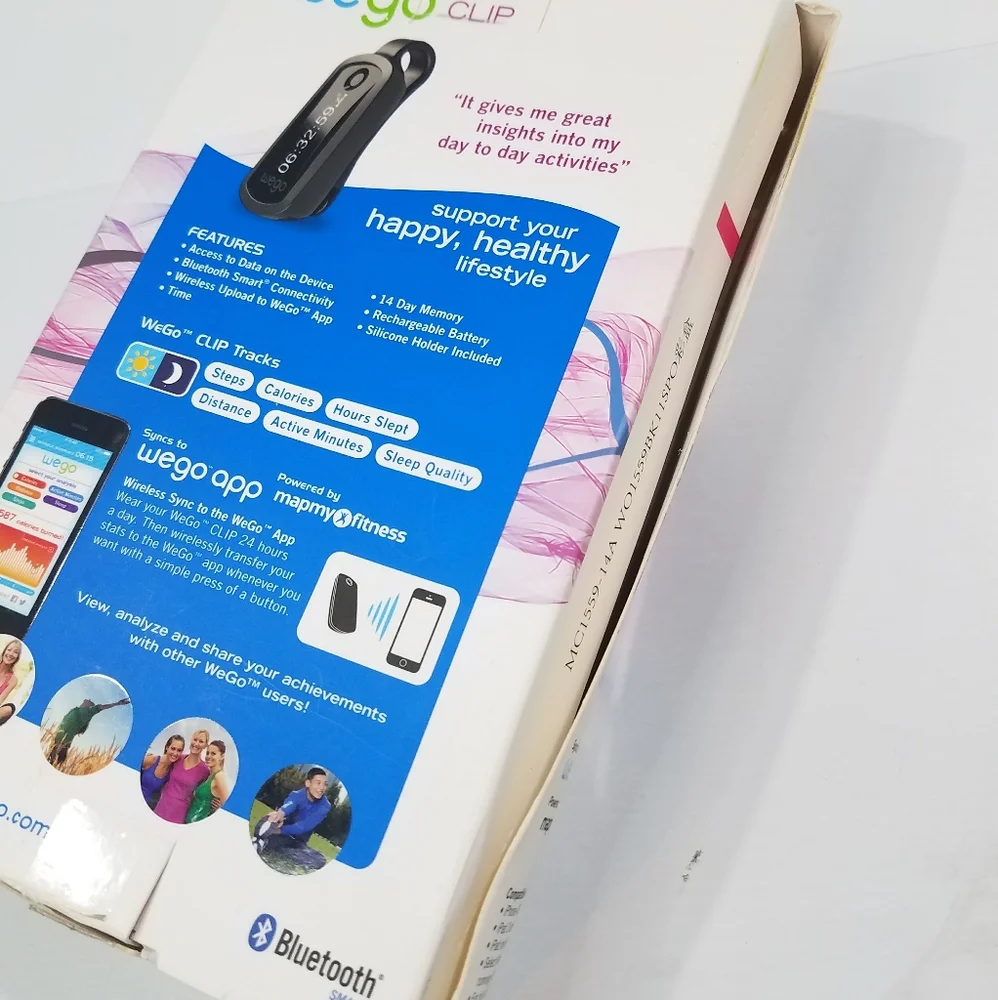 WE GO 24 HOUR WIRELESS ACTIVITY AND SLEEP TRACKER CLIP OPEN BOX
